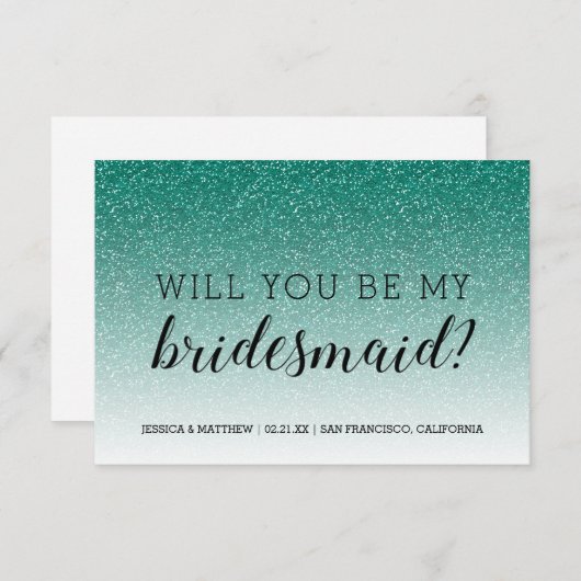 Invitation Seras-Tu Ma Femme D'Accueil Parties scintillant Em (Devant / Derrière)