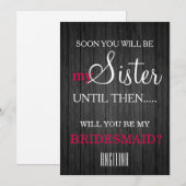 Invitation Seras-tu ma femme de ménage ? Arrière - plan en bo (Devant / Derrière)