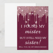 Invitation Seras-tu ma femme de ménage ? Déchirage en or Rose (Devant / Derrière)