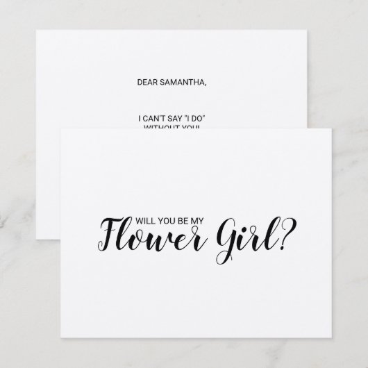 Invitation Seras-tu ma fille d'honneur ? Papier kraft rustiqu (Devant / Derrière)