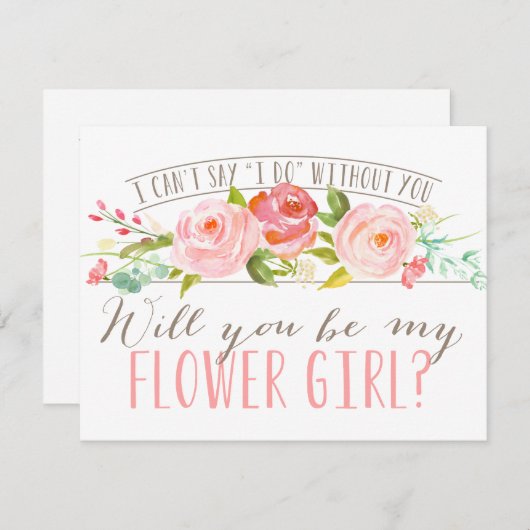 Invitation Seras-Tu Ma Fille Fleur ? | Bridesmaid (Devant / Derrière)