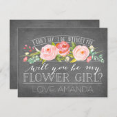 Invitation Seras-Tu Ma Fille Fleur ? | Bridesmaid (Devant / Derrière)