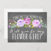 Invitation Seras-Tu Ma Fille Fleur ? | Bridesmaid (Devant / Derrière)