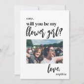 Invitation Seras-tu ma proposition de fille de fleurs photo (Devant)