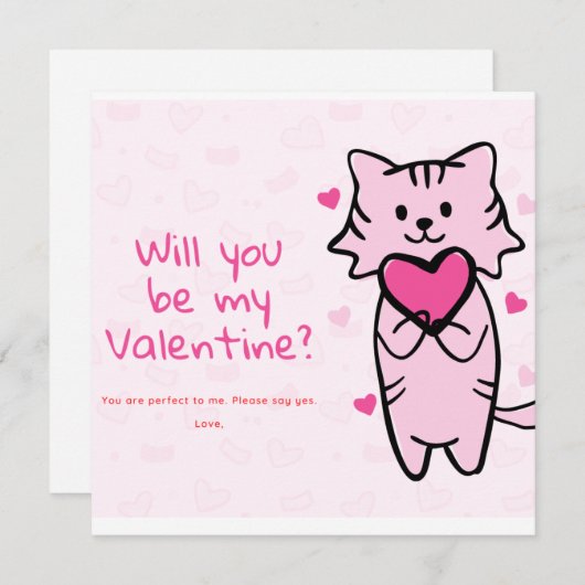 Invitation Seras-tu ma Saint-Valentin ? (Devant / Derrière)