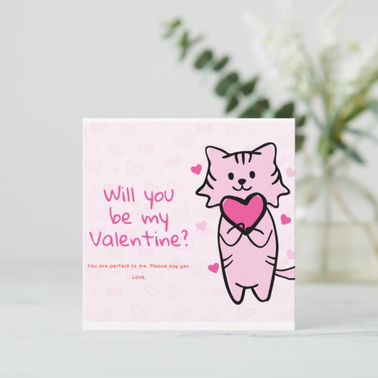 Invitation Seras-tu ma Saint-Valentin ? (Debout devant)