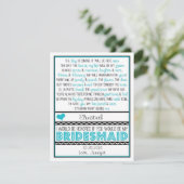 Invitation Seras-tu ma servante d'Eclairée ? Poème Turquoise/ (Debout devant)