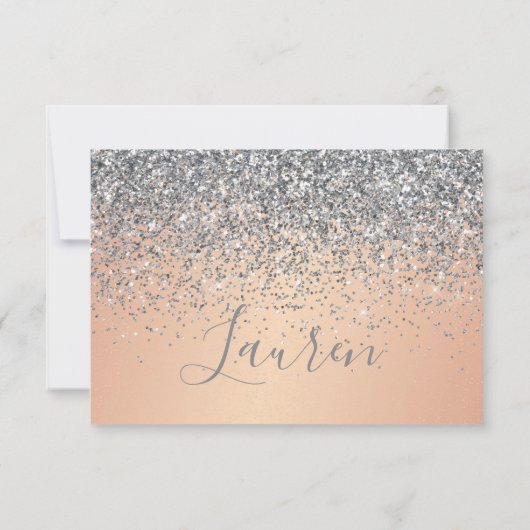 Invitation Seras-Tu Ma Serveuse D'Argent Parties scintillant (Dos)