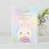 Invitation Seras-Tu Ma Serveuse D'Épouse Mmignonne Bunny Flor (Debout devant)