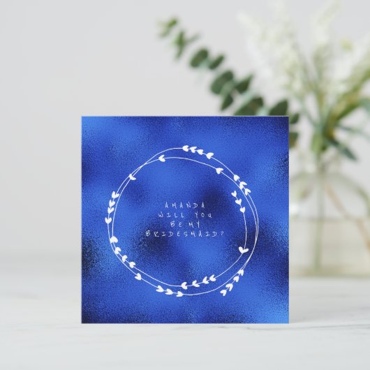 Invitation Seras-Tu Mon Femme D'Accueil Verre Sapphire Blanc (Debout devant)