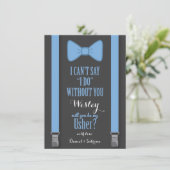 Invitation Seras-Tu Mon Garçon d'Honneur - Bretelles à Cravat (Debout devant)