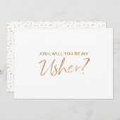 Invitation "Seras-tu mon huissier ?"| Main Rose or en lettres (Devant / Derrière)