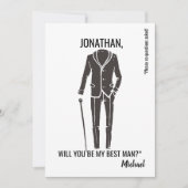 Invitation Seras-Tu Mon Meilleur | Groomsman Black White (Devant)