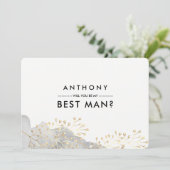 Invitation Seras-tu mon Meilleur Homme ? Aquarelle gris (Debout devant)
