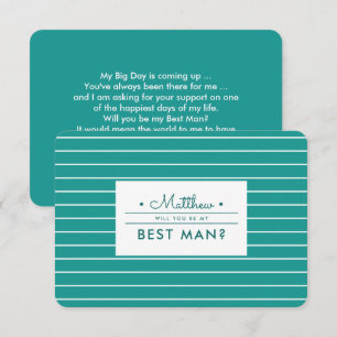 Invitation Seras-tu mon Meilleur Homme ? Blancs turquoise