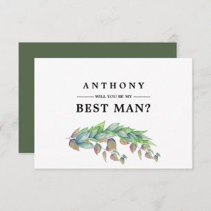 Invitation Seras-tu mon Meilleur Homme ? Botanique rustique