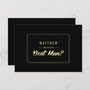 Invitation Seras-tu mon Meilleur Homme ? Mariage d'or noir