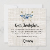 Invitation Seras-tu mon témoin Bois rustique Bohème Flèches (Dos)