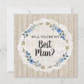 Invitation Seras-tu mon témoin Bois rustique Bohème Flèches (Devant)