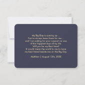 Invitation Seras-tu mon témoin ? Mariage Navy Blue Gold (Dos)