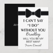 Invitation Seras-Tu Mon Témoin Tie Noir (Devant / Derrière)