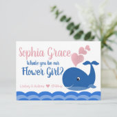 Invitation Seras-tu notre baleine de demande en demoiselle d' (Debout devant)