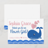 Invitation Seras-tu notre baleine de demande en demoiselle d' (Devant / Derrière)