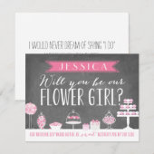 Invitation Seras-Tu Notre Fille Fleur | Demoiselle d'Honneur (Devant / Derrière)