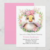 Invitation Serenade de canards : Un Baby shower pour les fill (Devant / Derrière)