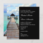 Invitation Serenade Jetty Maldives Beach Wedding - noir (Devant / Derrière)