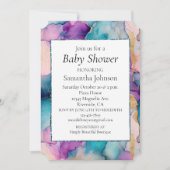 Invitation Serendipity Crystal Aqua Baby shower bleu violet (Devant)