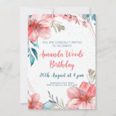 Invitation Serene Blossom Charm Anniversaire Fête (Devant)