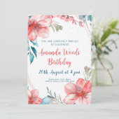 Invitation Serene Blossom Charm Anniversaire Fête (Debout devant)