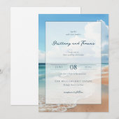 Invitation Serene Blue Beach Waves (Devant / Derrière)