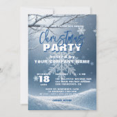 Invitation Serene Blue Frosty Élégance Noël (Devant)