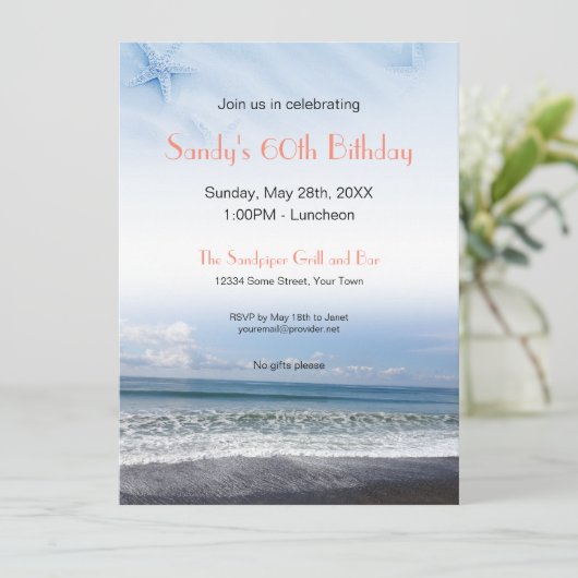 Invitation Serene Blue Ocean (Debout devant)