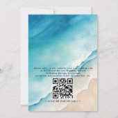 Invitation Serene Blue Ocean Beach Budget QR Code Wedding (Dos)