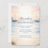 Invitation Serene Coastal Sail Birthday (Devant)