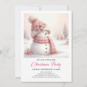 Invitation Serene Coquette Snowman Kids Christmas Invite (Devant)