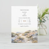 Invitation Serene Dawn Côtière Path Watercolor Beach Wedding (Debout devant)