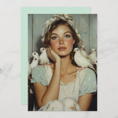 Invitation Serene Farm Maiden White Doves - Symbole de paix (Devant / Derrière)