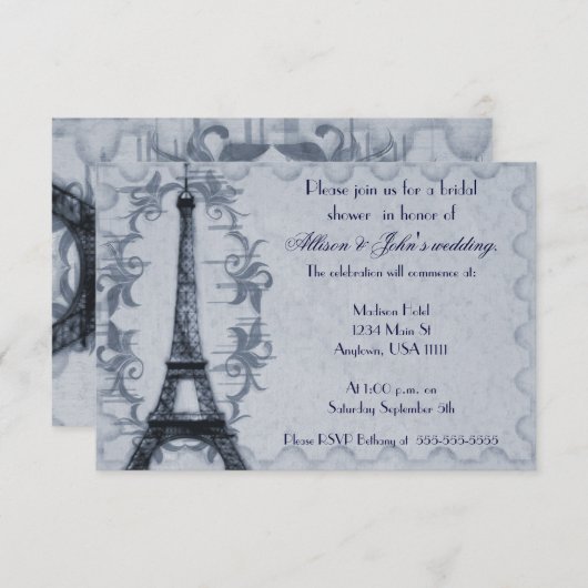 Invitation Serene Paris Grunge (Devant / Derrière)