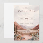 Invitation Serene Pastel Watercolor Desert Landscape (Devant / Derrière)