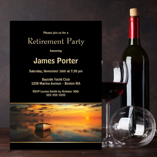Invitation Serene Sunset Retirement Party