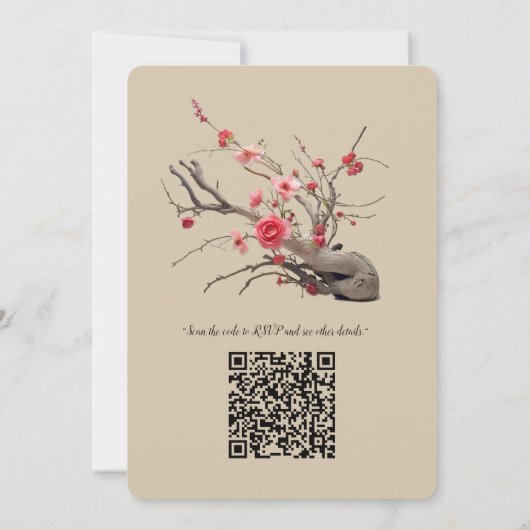 Invitation Serene Tranquillité thème japonais (Dos)