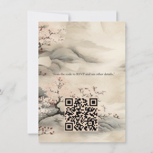 Invitation Serene Tranquillité thème japonais (Dos)