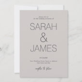 Invitation Sérénité | Dusty Linen Mariage de typographie mini (Devant)