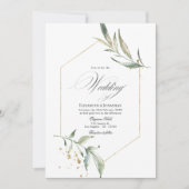 Invitation Sérénité Simplistic Greenery Mariage géométrique (Devant)