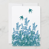 Invitation Serenity Blue et Aqua Floral Wedding invite (Dos)
