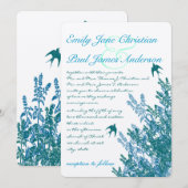 Invitation Serenity Blue et Aqua Floral Wedding invite (Devant / Derrière)